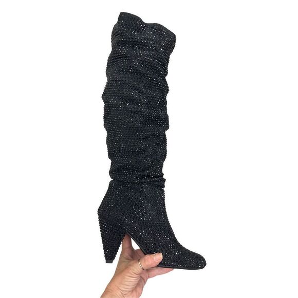 INC International Concepts Women's Gerii3 Rhinestone Knee High Boots Size 8.5 🛑 - Picture 1 of 12